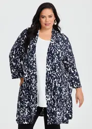 [Taking Shape] Taking Shape Longline Printed Cardigan Size 16 in Leopard Print - Plus Size Women's Clothing Leopard Print