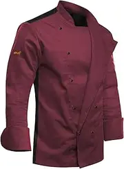 strongAnt Kochjacke Herren Langarm easyMove mit Stretch Rücken INKL. Kugelknöpfe/Druckknöpfe Slim Fit