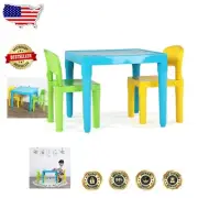 Vibrant Kids Table & 2 Chair Set - Sturdy Aqua Activity Table for Tiny Hands