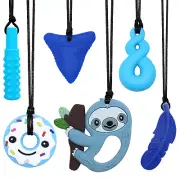Sensory Chew Necklaces 6 Pk Silicone Chew Toys for Kids Autism SPD ADHD Special