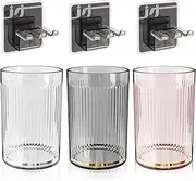 3PCS Bathroom Toothbrush Cup, Bathroom Tumbler Toothbrush Drinking Cup with Toothbrush Holder, Reusable Portable Mouthwash Cup, Tooth Brushing Cup for Water, Coffee, Milk