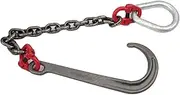 Obstacle car 5T Long Shank J Hook - J Type Hanging Chain Hook, Breakdown Car Trailer Hook, Transport Tow Chain Galvanized Safety Hook for Car Wrecker Recovery Breakdown car(Single Chain+single Hook)