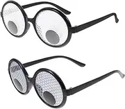 [ERINGOGO] 2pcs Rolling Eye Glasses Party Sunglasses Funny Typical Gamer Glasses Heart Refraction Glasses Fun Glasses for Parties Glasses Men Glasses Glasses Heart Shaped Sunglasses Plastic