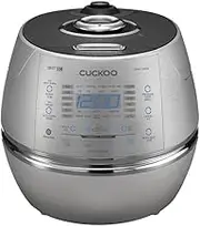 (CRP-CHSS1009F) CUCKOO 10-Cup Induction Heating Pressure Rice Cooker & Warmer, Slow Cooker, Programmable Menu, Timer, Multi-Functional Silver
