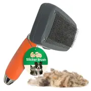 GoPets Self-Cleaning Slicker Brush for Dogs & Cats – Grooming Deshed Tool