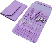 16Pcs Stainless Steel Manicure Set Household Color Nail Clippers Tools Ear Spoon Nail Cutters Scissors Kit for Nails