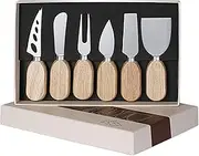 QYINXIU 6 Pcs Cheese Knives Set, Cheese Knife Set, Cheese Cutter Slicer Spreader Fork, Cheese Spreading Knife for Charcuterie Boards and Cutlery Gift Set