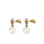 [Alexander Mcqueen] Alexander Mcqueen Pavé Skull Earrings ONE SIZE GOLD/WHITE