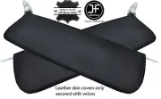 BLACK STITCH 2X SUN VISORS LEATHER COVERS FITS BMW E9 68-75 COUPE