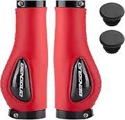 Oimzzr Bicycle Handlebar Grips Shock-absorbing Liquid Silicone MTB Bike Handle Grips Red