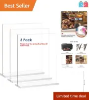 3 Pack 8.5x11 Double-Sided Acrylic Sign Stands – Perfect for Menus & Promotions