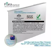Fits 37 ~ 39 inch LCD / LED TV | Fiara Anti Blue Light Screen Protector / Filter