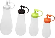 4Pcs Squeeze Sauce Bottles Practical Sauce Dispensers for Bbq Ketchup Salad Dressing and More Kitchen Condiment Containers