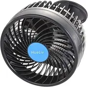 HueLiv Car Fan 12V, 6" Electric Car Cooling Fan with 360 Degree Adjustable Head That Plugs into Cigarette Lighter/Low Noise Automobile Vehicle for Car Truck Van SUV RV Boat