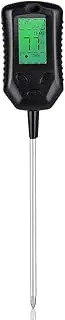 zolyet Multifunctional High Accurancy Soil PH Tester Soil/PH/Temperature Sunlight In i Testers Garden Planting Soil Detector Soil PH Test Tool Handheld Soil Detect Device Black