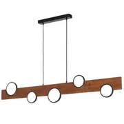 Cusco Walnut Wood Tones Long Pendant Light