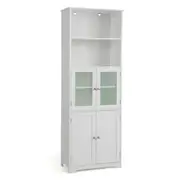 Giantex 163cm Tall Bathroom Storage Cabinet Kitchen Pantry Cupboard w/Adjustable Shelves Floor Storage Organizer for Home Office White