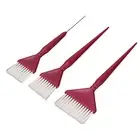 3Pcs Hair Color Brush Handle Hand Feeling Hair Tint Dye Brush For Salon Home