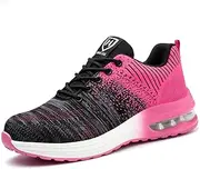 [Blueskyli] Safety Shoes Men's Lightweight Work Shoes Women's Sporty Breathable Steel Toe Cap Shoes