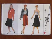 VOGUE PATTERN - 7605 LADIES UNLINED JACKET SKIRT PLEATS CAMISOLE SIZE 12 UNCUT