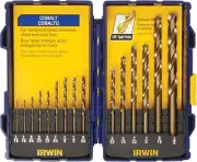 IRWIN 15PC 1/16 - 3/8 COBALT 135 SPLIT POINT DRILL BIT SET HANSON HAN316015