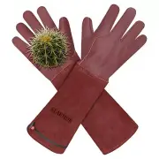 Long Gardening-Gloves Women/Men-Thorn proof Rose Pruning Heavy Duty Gauntlet-M