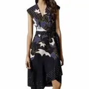 Ted Baker Saretti Masquerade-Printed Wrap Dress Size 2 (AU10)