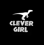 Clever Girl Jurasic Park Velociraptor Decal Vinyl Sticker|Cars Trucks Vans Walls Laptop| WHITE |5.5 x 5.25 in|CCI566