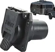 RV Trailer Socket,RV Blade Vehicle Side Female-End Socket for Rvs and Towing Plug RV Socket 7-Way Replacement Trailer Socket Plug, 7.5x7.2cm/3.5x2.9x2.8in