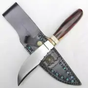 Hand-made hunter-skinner knife -like Woodcraft; cocobolo handle; leather sheath