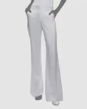 Alice + Olivia Women's White Dylan Crystal Seam Wide Leg Pants Size 4