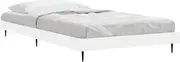 vidaXL Single-Size Bed Frame | Sturdy Engineered Wood & Metal Construction | White Finish | Enhanced Comfort with Plywood Slats | Requires Assembly