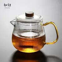 在飛比找ETMall東森購物網優惠-玻璃泡茶壺茶杯套裝家用耐熱花茶壺帶濾網茶水分離泡茶器功夫茶具