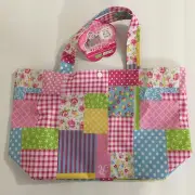 Bento Box Lunch Bag - Pretty Patchwork Design 7.5" Tall (Excluding Handles)