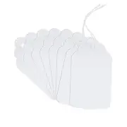 200Pcs White Paper Blank Tags with String, Paper Hang Lace 2.75" × 1.57"