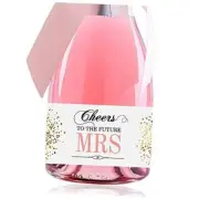 Set of 10, Cheers to the Future MRS, Mini Champagne Labels, Bridal Shower Wine