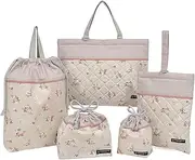 N8149200 Girls Kindergarten Entrance Preparation, Lesson Bag, Shoe Case, Kids, Drawstring Bag, Petite Bouquet, Colorful Candy Style