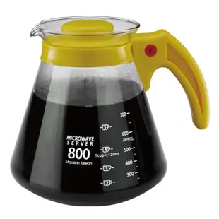 【TIAMO】耐熱玻璃咖啡壺 通過SGS檢測/HG2222Y(800cc/黃)|Tiamo品牌旗艦館