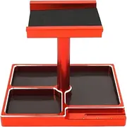 RC Car Work Stand Repair Workstation Tool Kit with RC Screw Tray for 1/18 TRX4M 1/24 Scale SCX24 RC Cars Trucks (Red)