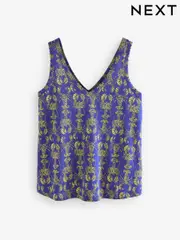 Blue/Yellow Lobster Print Modal Slouch Vest (AE0364) | $21