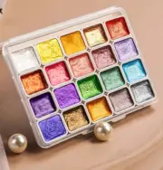 Pearlescent Watercolor Pigment Solid Sparkling Non-toxic for Painting Supplies