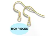 1000 Pack Gold Earrings Ear Wire Metal French Shepherd Hook Findings Bulk