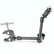 11" Aluminum Articulating Magic Arm + Super Clamp w/ Cold Shoe Mount For Monitor