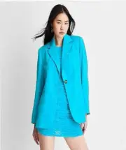 Women's Oversized Blazer - Future Collective Sky Blue M