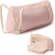 Viiotu Large Capacity Pencil Case,Multi Compartment 5 Pen Holes 2 Mesh Pokets Pencil Case Paint Brushes, Correction Tape, Stationery School Supplies for Student, Clerk Pencil Case Aesthetic (Pink)