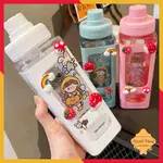 方形塑料水瓶 700ML 容量可愛學生貼紙