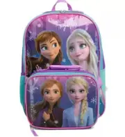 Disney Frozen Elsa Girls School Backpack Insulated Lunch Box Book Bag SET Gift
