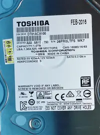 在飛比找露天拍賣優惠-TOSHIBA DT01ACA100 1TB SATA 3.