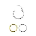 16GA Hinged Segment Rings for Septum Nostril Lip Surgical Steel Gold or Silver