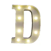 Catzon Decorative Led Light Up Number Letters White Plastic Marquee Number Lights Sign Party Wedding Decor Battery Operated (D)